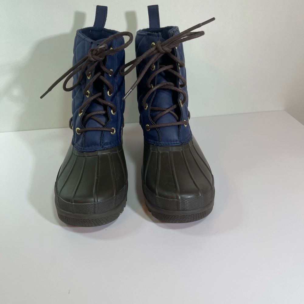 Womens Sperry Blue/Black Waterproof Rubber Boots Size 6-STS83694 Winter/Rain EUC